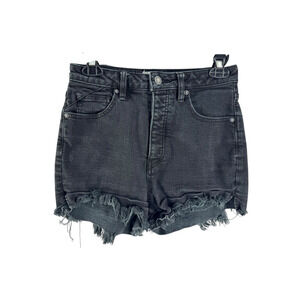 We The Free Free People Carbon/ Solid Black Curvy High Waist Jean Shorts Size 27